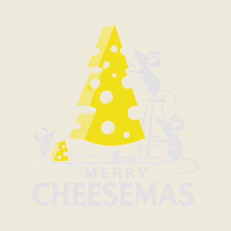 Merry Cheesemas Cute Mice & Cheese Tree Tee