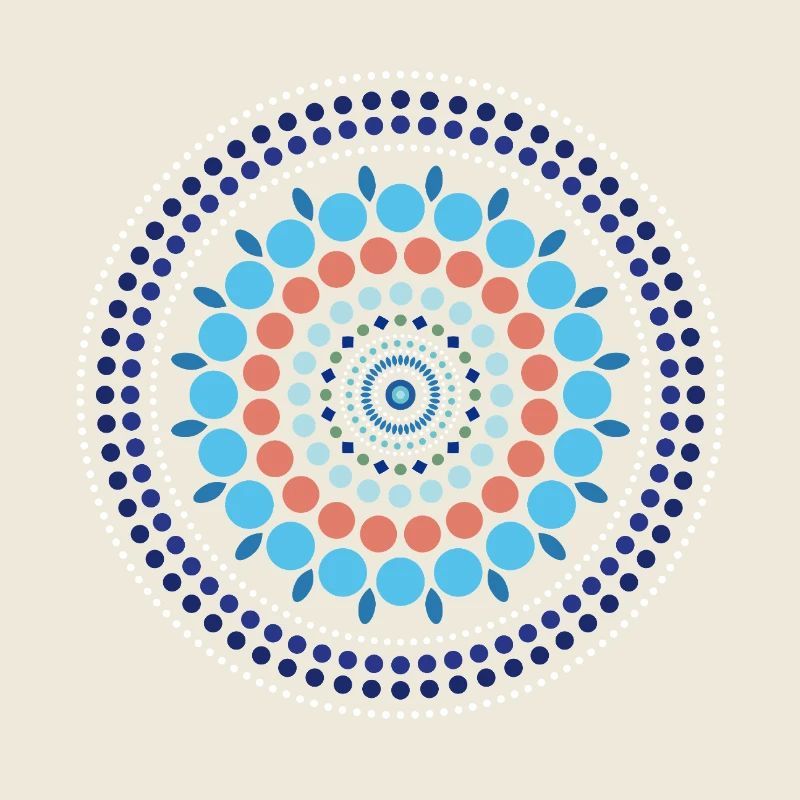 Blue Gradient Dot Mandala