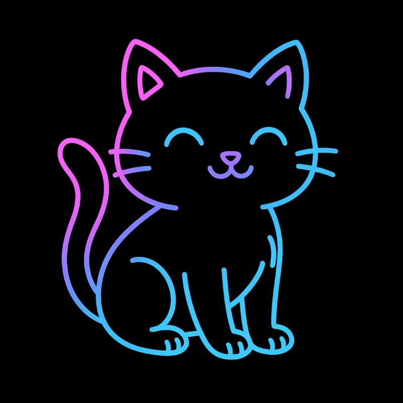 Neon-Gradient-Katzenfreund
