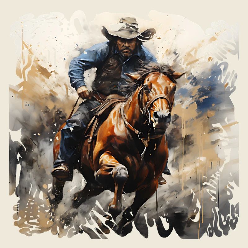 Wild West Rider Dynamic Painting Style