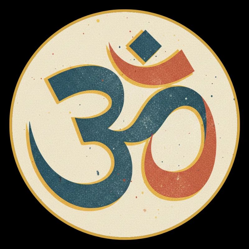 Om Symbol Vintage Circle Print