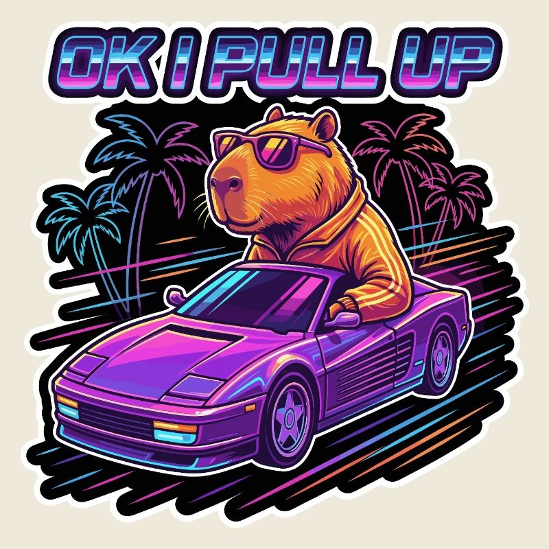 OK I Pull Up Capybara Retro