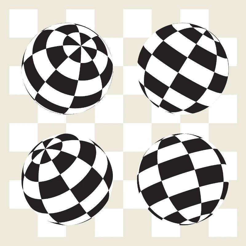 Kugelförmige karierte Illusion