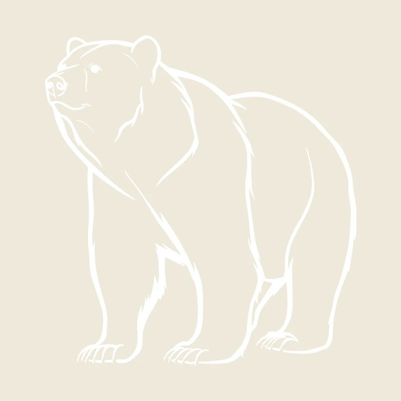 Minimalist bear silhouette and symbolic logo