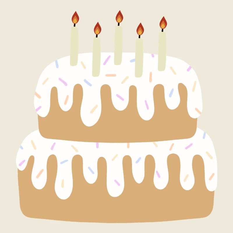 Two-Tier Cake with Candles