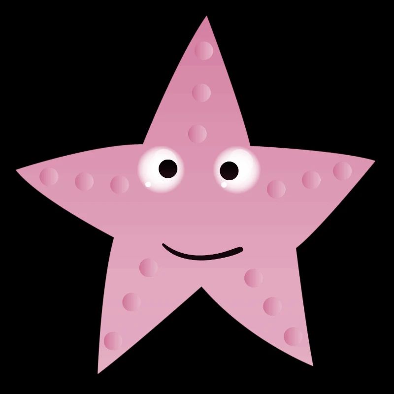 Pink Star with Smile