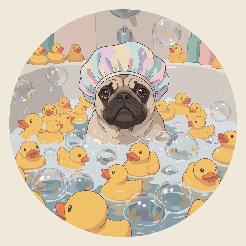 Mops in the bubble bath