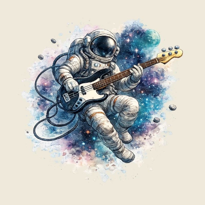 Astronaute spatial avec basse