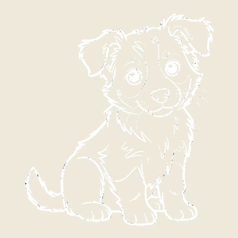 Dessin de contour de Chien câlin