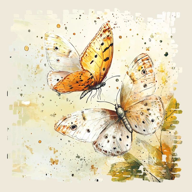 Wasserfarbene Schmetterlinge