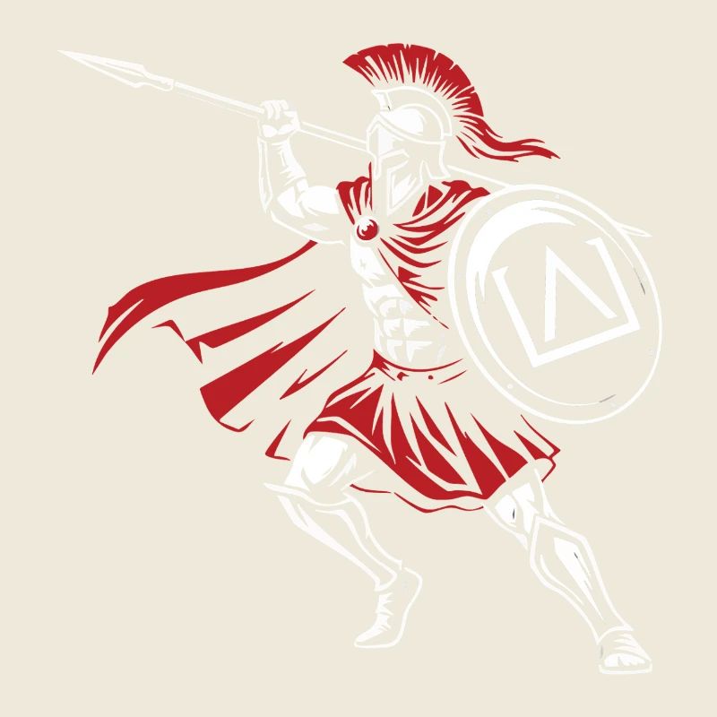 Spartan Spear Attack Mascot Spartan Spear