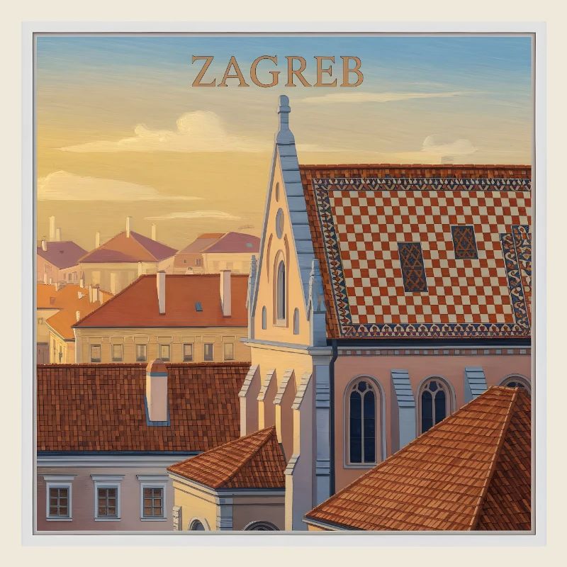 Zagreb Dachlandschaft im Abendlicht