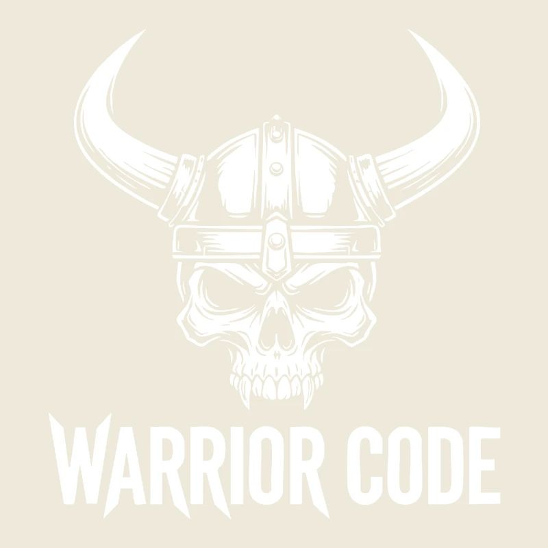 Kriegercode, Schädel, Wikinger, nordischer Hörnerhelm,