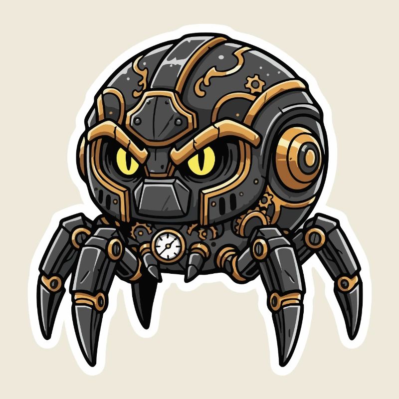 Steampunk Black Watchmaking Spider Sentinel