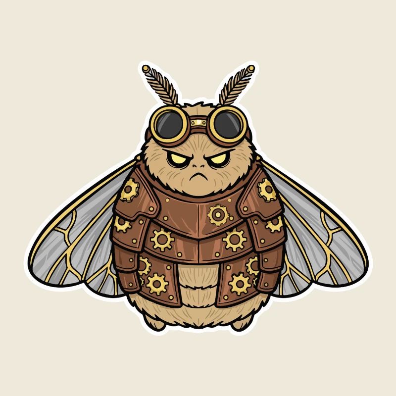 Steampunk Night Moth Rüstung Bronze Zahnräder