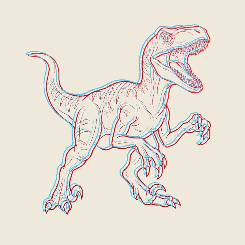 Neon Dinosaur 3D Skeleton