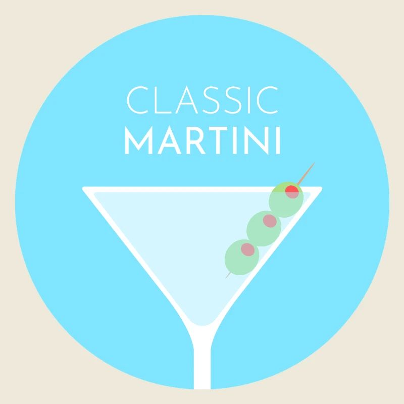 Cocktail Martini classique - Décor de couleur plate