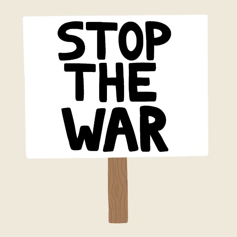 Stopp das Kriegsprotest-Schild