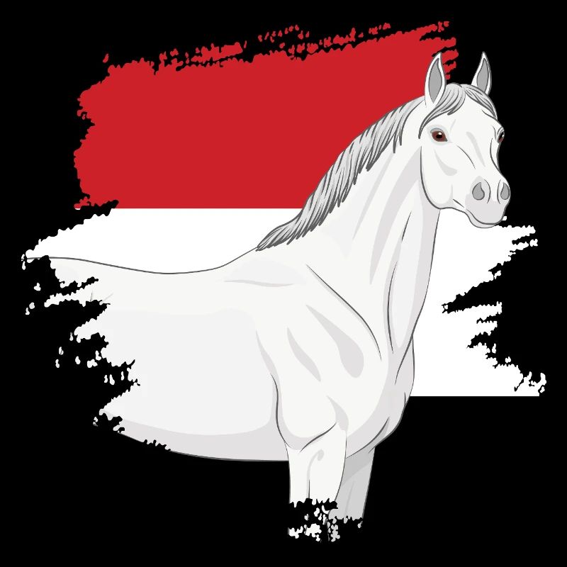 La tête d'un cheval Abbayan et le drapeau du Yémen