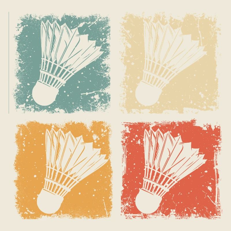Badminton Shuttlecock Retro Style