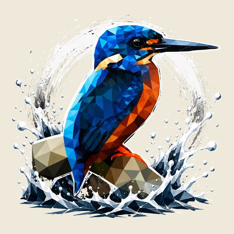 Low-Poly-Eisvögel-Design