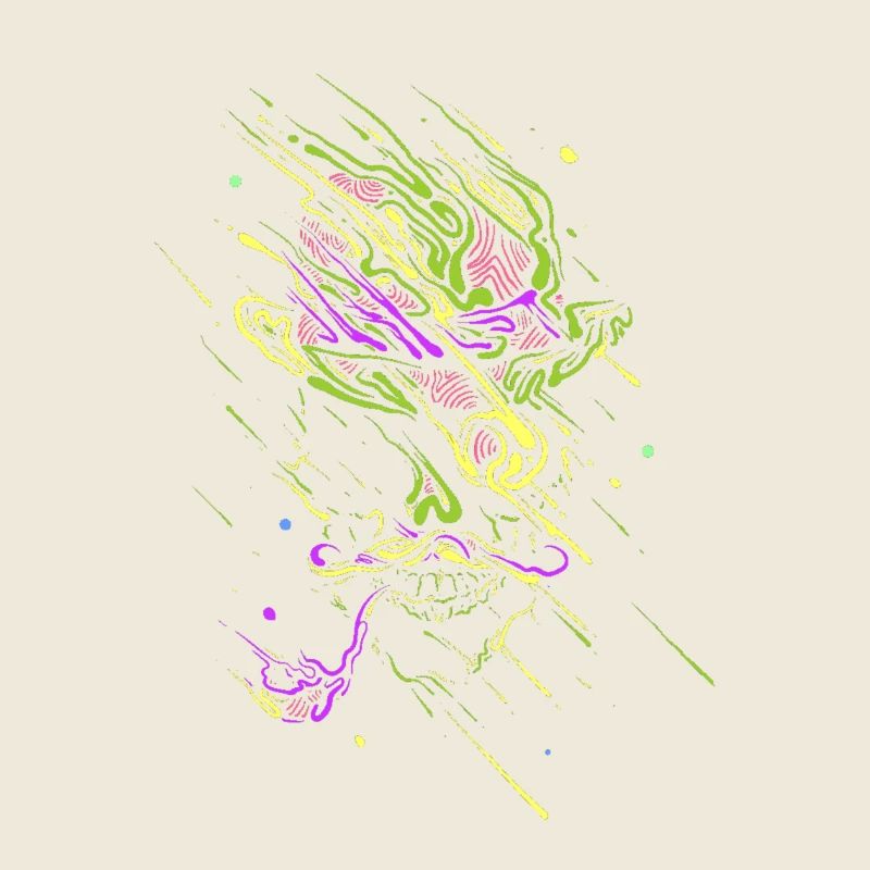 Glowing graffiti neon skull