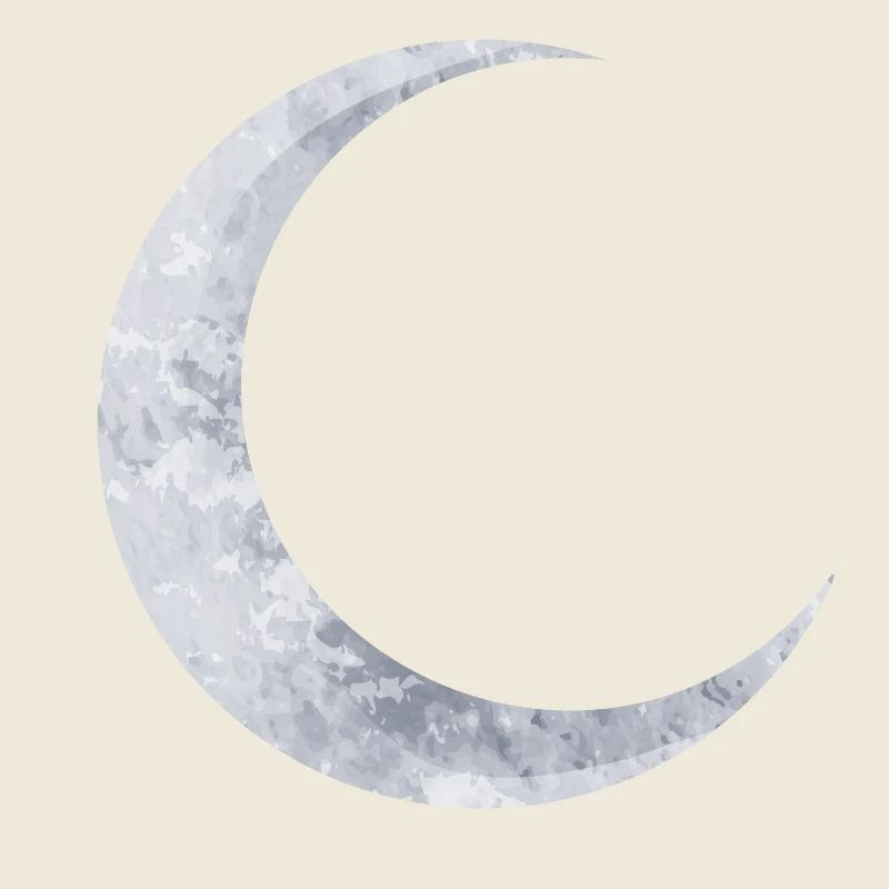 delicate shimmering silver moon