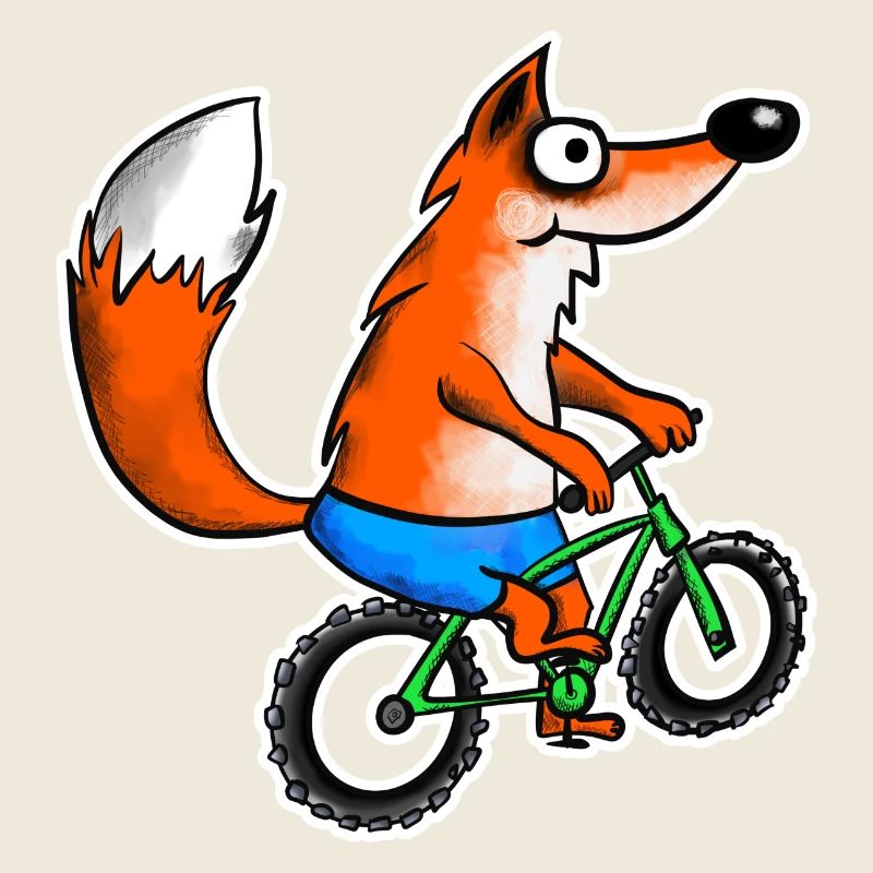 Fuchs mit Mountainbike