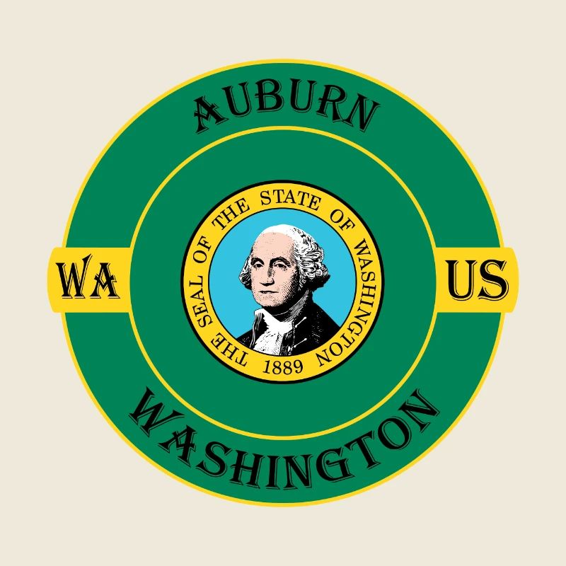 Insigne souvenir de voyage du drapeau de Washington d’Auburn