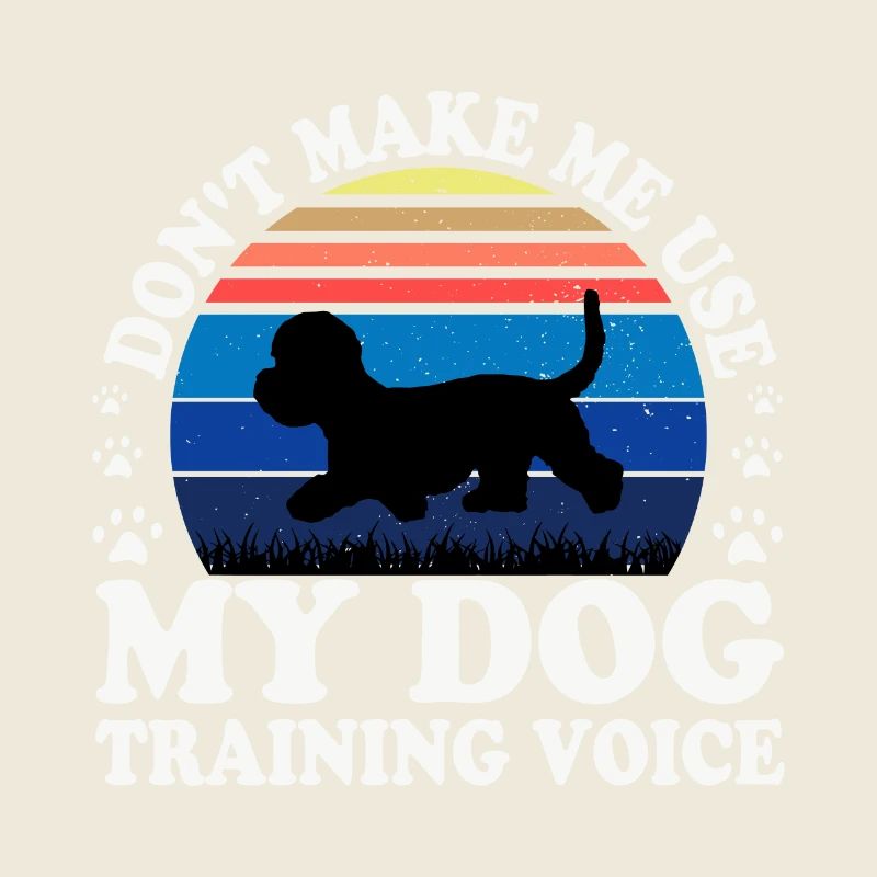Dandie Dinmont Terrier Chien Silhouette Rétro Coucher de Soleil