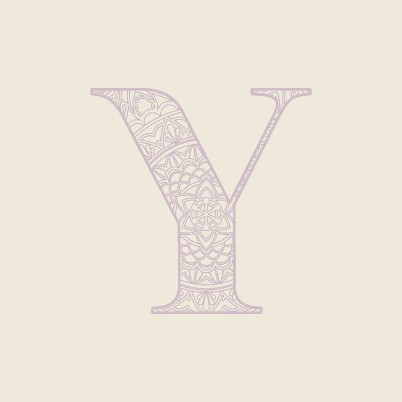 Mandala Monogram Initial in Dusky Pink - Letter Y