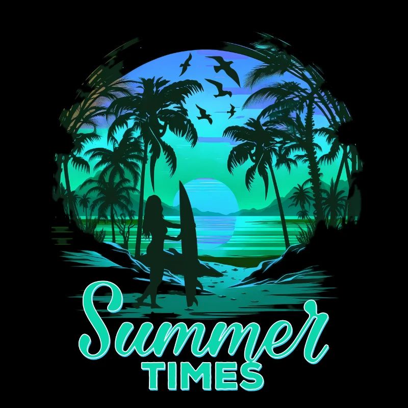Retro Palm Sun Holiday Summer Times