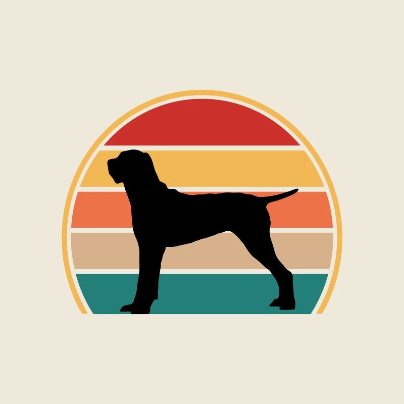 Ariege Pointer Dog Lover Silhouette Vintage Sunset