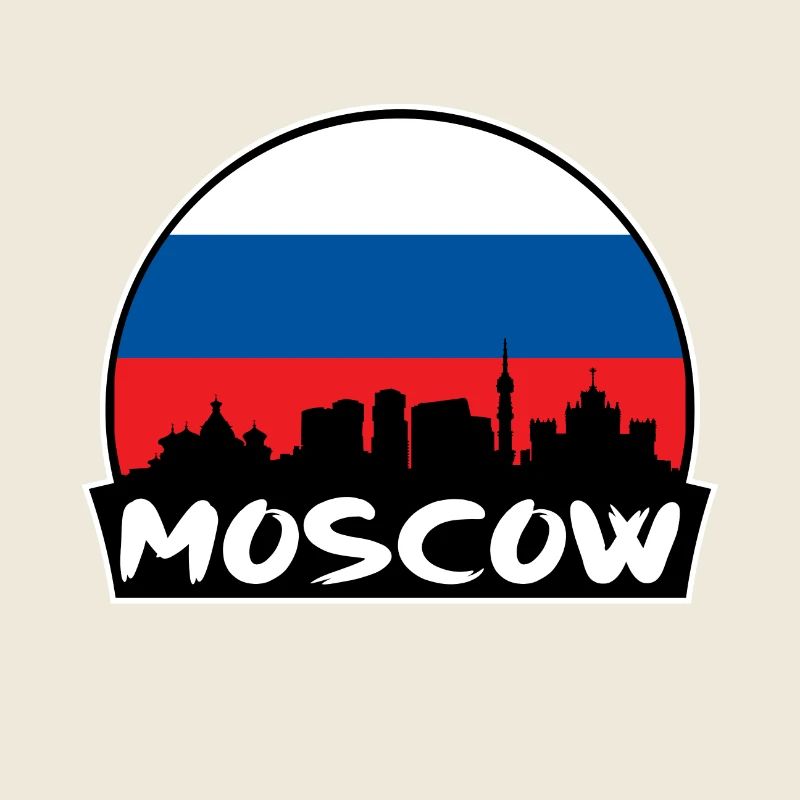 Moscou Russie Flag Skyline Silhouette Voyage
