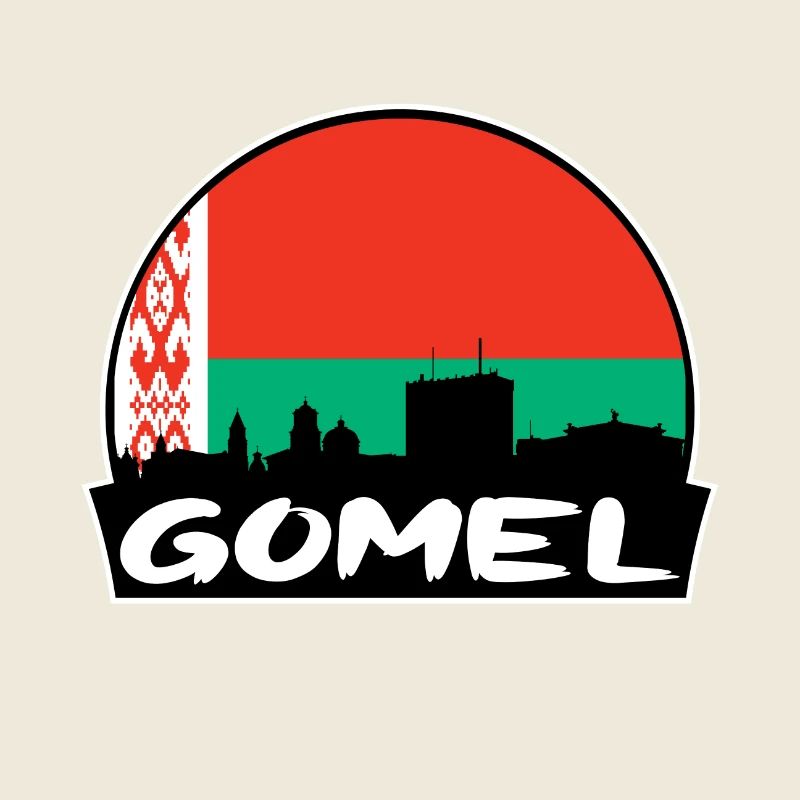 Gomel Belarus Flag Skyline Silhouette Travel