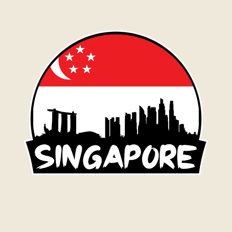 Singapour Singapour Flag Skyline Silhouette Voyage