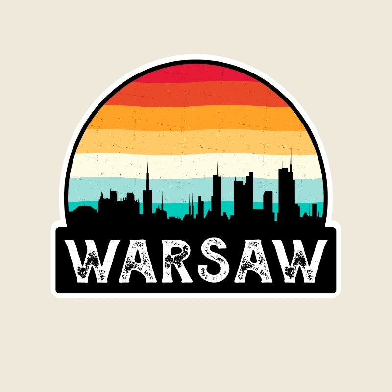 Varsovie Pologne Flag Skyline Souvenir de voyage