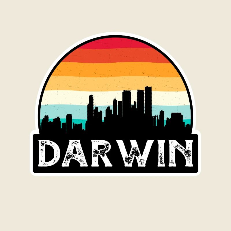 Darwin Australia Flag Skyline Travel Souvenir