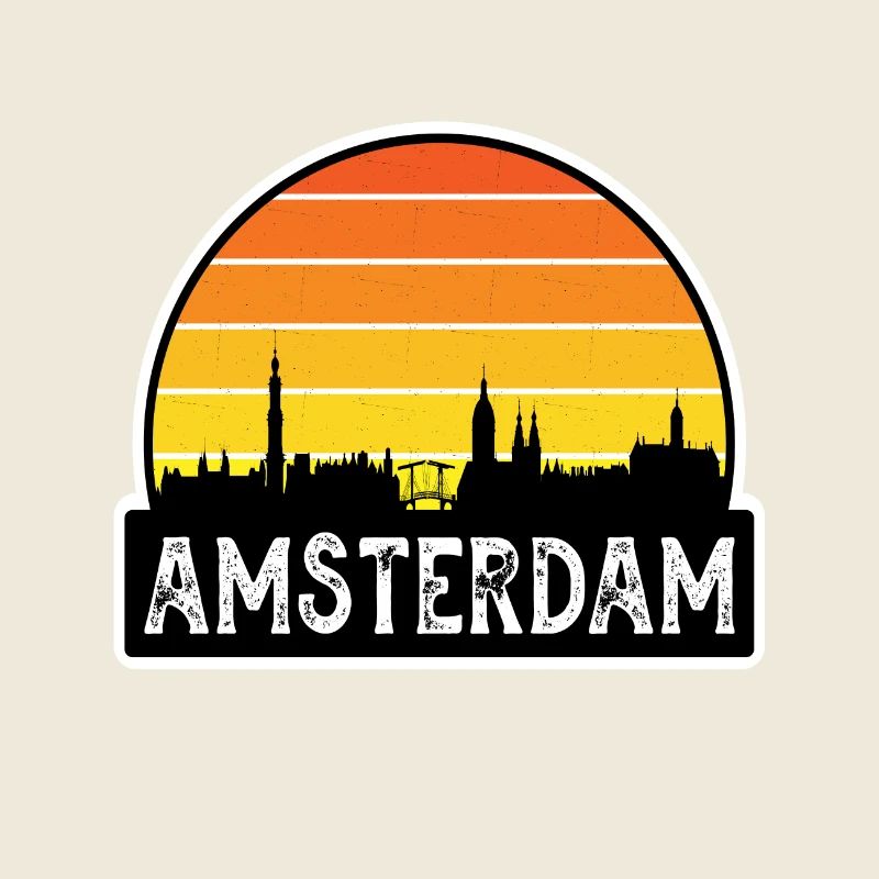 Amsterdam Pays-Bas Flag Skyline Souvenir de voyage