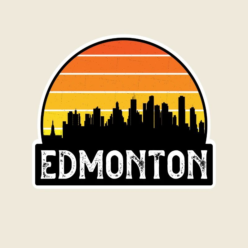 Edmonton Kanada Flagge Skyline Reisesouvenir