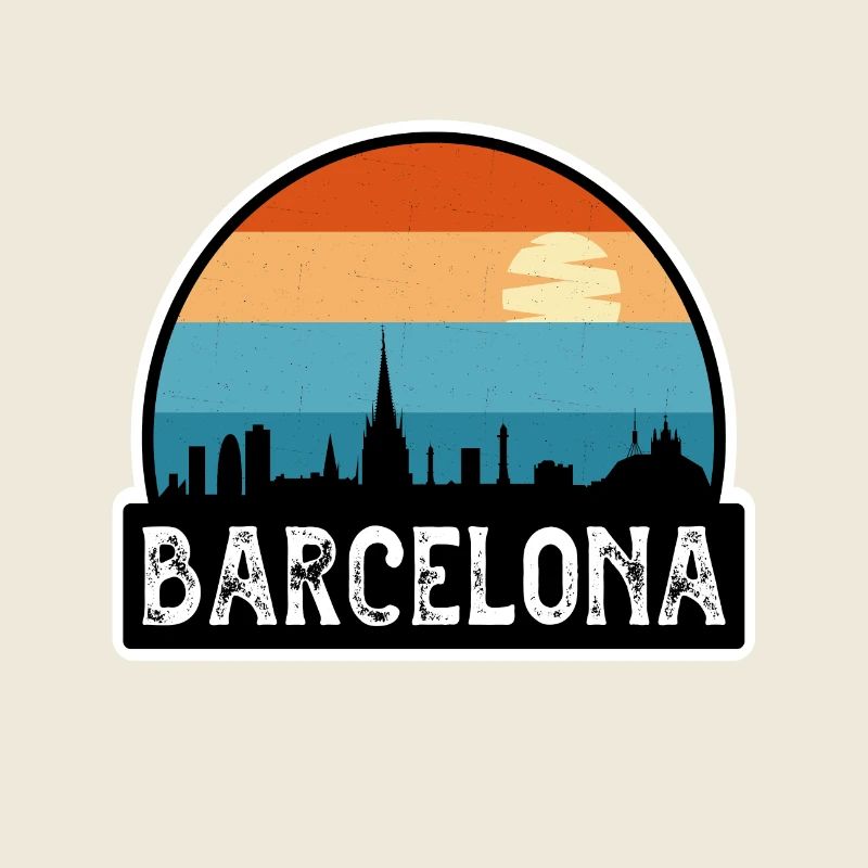 Barcelona Spanien Flagge Skyline Reise-Souvenir