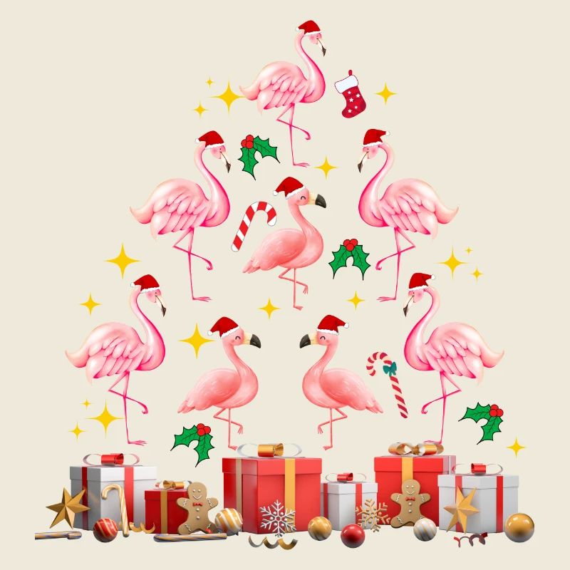 Flamingo Weihnachten. Weihnachtsgeschenk
