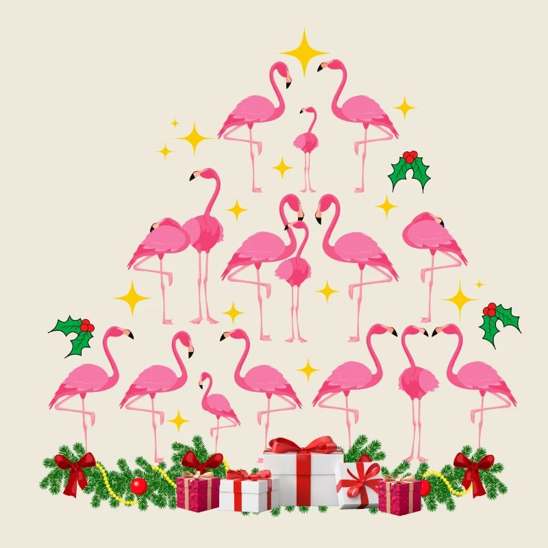Flamingo Weihnachten. Weihnachtsgeschenk
