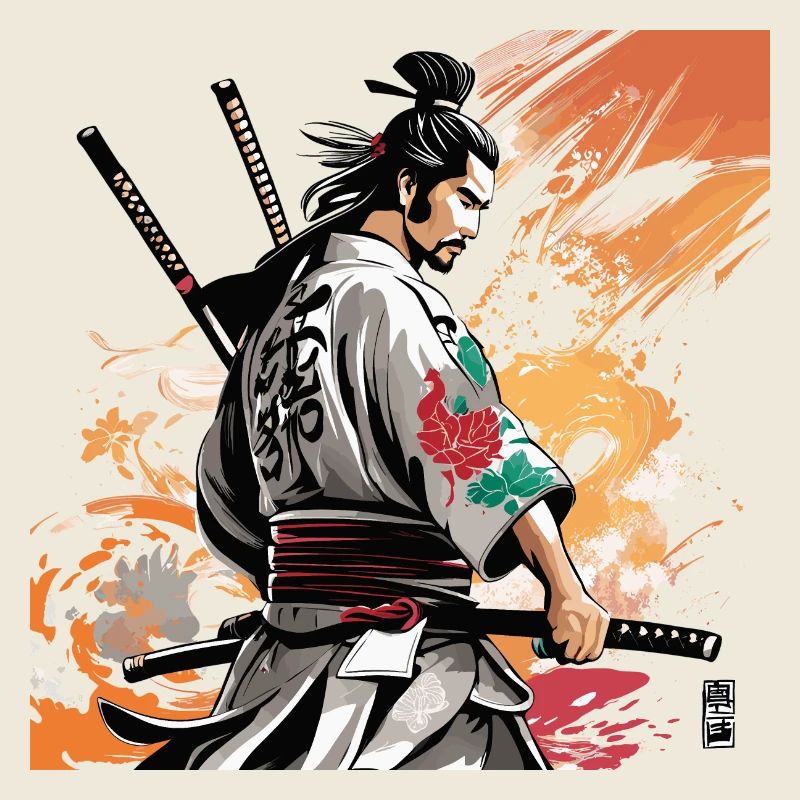 Graphique Samouraï aux épées