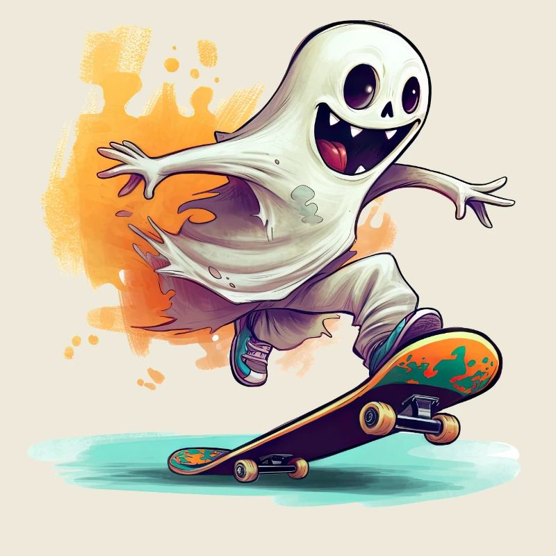 Skater Ghost - blanc