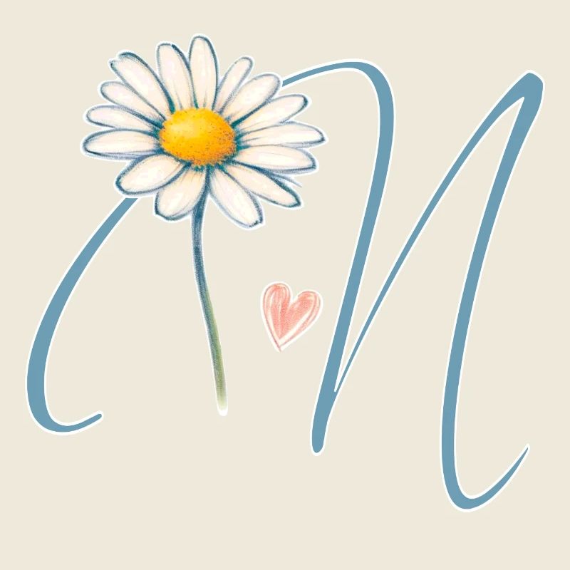 Buchstabe N Gänseblümchen Herz