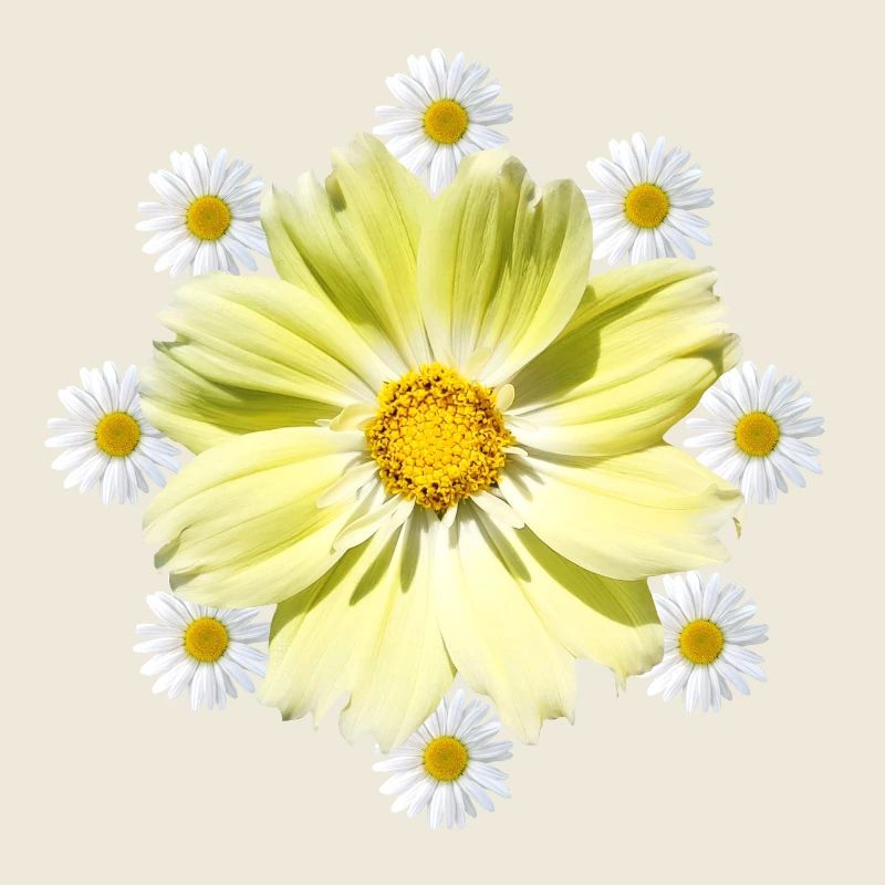 Cosmee flower with daisies floral floral pattern