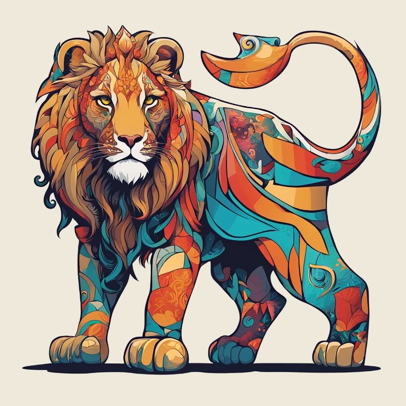 Colourful pattern Lion