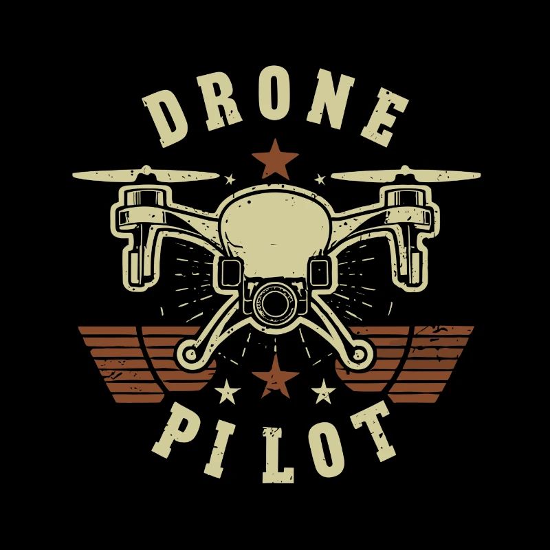 Drohnenpilot im Retro-Stil