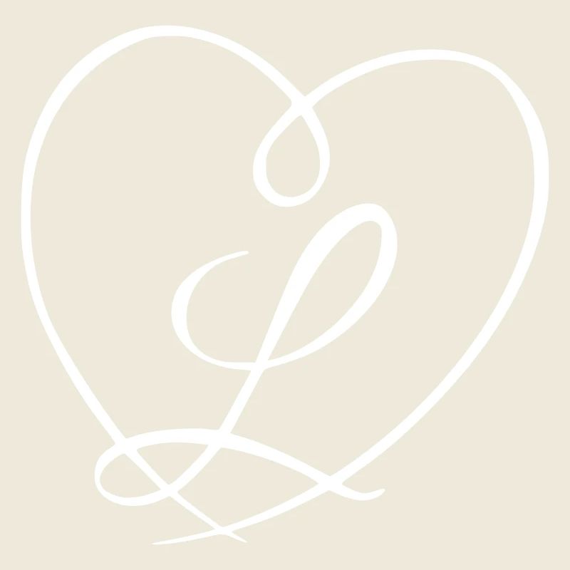 Letter L Calligraphy Heart